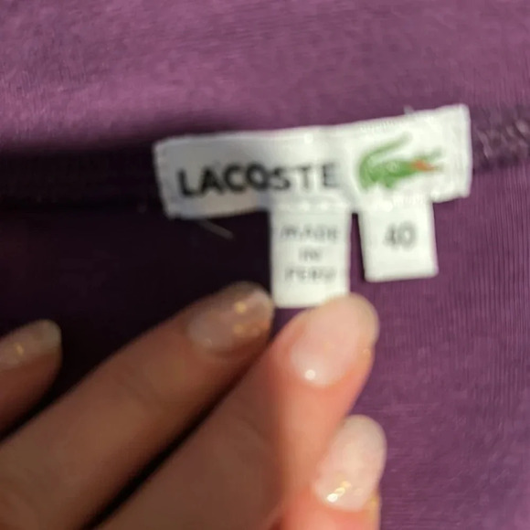 Lacoste Stretch Mini Purple Pencil Skirt Pima Cotton  Devanlay - Picture 5 of 5